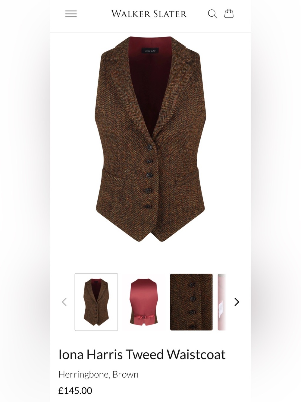 Walker Slater Waistcoat and Trouser Set: Brown Herringbone Tweed